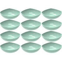 12 Bacias Saladeiras Verde Menta Plástico Restaurante Hotel Tigelas Grandes para Servir
