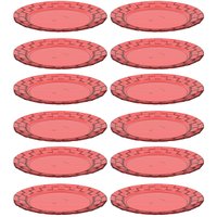 Kit 12 Pratos 19cm Vermelho Bandeja para Servir Mesa Posta Porções Aperitivos Crippa