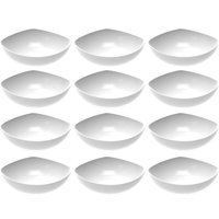 Kit 12 Saladeiras Tigelas Brancas Plásticas Servir Hotéis Restaurantes Buffets