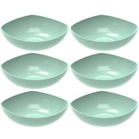 6 Tigelas Saladeira Verde Menta Trio Plástica Crippa Salada Sobremesa Pipoca Doces