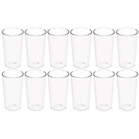 Kit 12 Copos Altos 500ml Plástico Incolor Long Drink Crippa Refeitório Água Suco