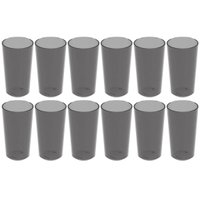 12 Copos Alto 500ml Fumê Plástico Escolar Refeitório Lanche Restaurante Crippa