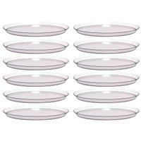 12 Bandejas Redondas 34cm Restaurante Incolor para Doces Salgados Buffet Festa