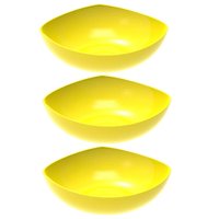 Kit 3 Saladeiras Tigela Amarela Trio Plástica Crippa Salada Pipoca Sobremesa