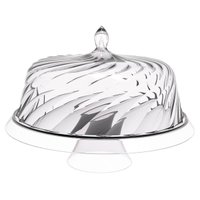Porta Bolo com Cúpula e Pé 30cm Transparente Glassy Crippa