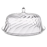 Porta Bolo Torta com 25cm Transparente Glassy com Cúpula Crippa Boleira Doces Petiscos