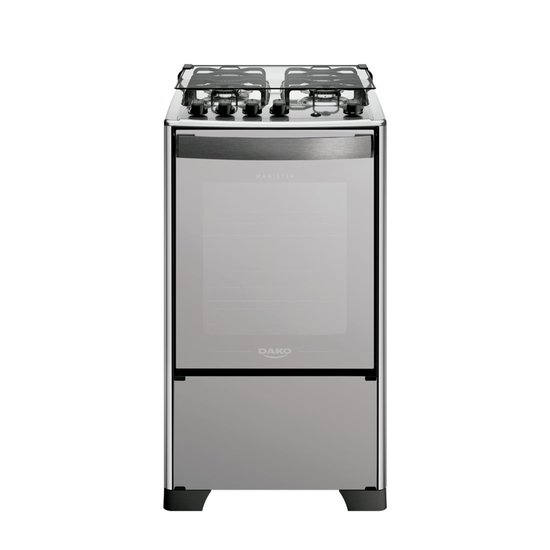 Fogão 4 Bocas Espelhado com Mesa Inox Dako Magister Inox Style Bivolt