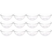 Kit 12 Tigelas 2,3L Transparente Travessa Redonda Servir Salada Sobremesa Crippa