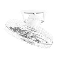 Ventilador De Teto Venti-Delta Premium 360 50Cm Com Grade De Aço Branco Bivolt