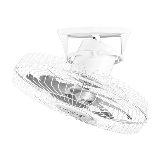Ventilador De Teto Venti-Delta Premium 360 50Cm Com Grade De Aço Branco Bivolt
