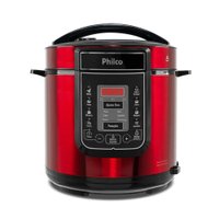 Panela De Pressão Elétrica Philco Ppp01 6L Inox Vermelha 127V