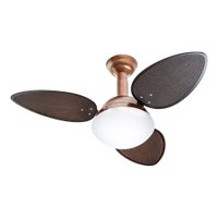 Ventilador De Teto Venti-Delta Jet com 3 Pás Ratan Chocolate / Cobre 127V 26-3125