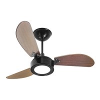 Ventilador De Teto Venti-Delta New Light Led Com 3 Pás Tabaco / Preto 127V 38-3161