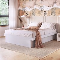 Cama Casal Bogotá com Baú Articulável Branco - Art In Móveis