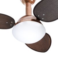 Ventilador De Teto Venti-Delta Jet com 3 Pás Ratan Chocolate / Cobre