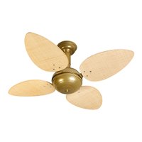 Ventilador De Teto Venti-Delta Office Com 4 Pás Ratan Palha / Gold 220V 26-4252