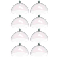 Kit 8 Cúpulas Plástico 25cm Bolos Tortas Doces Pratos Verde Menta Bubble Crippa 
