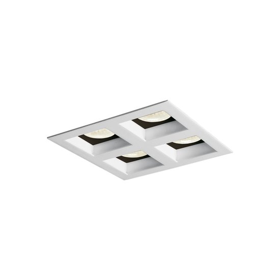 Spot de Embutir Newline Flat para 4 Lâmpadas MR16 GU10 Bivolt BRANCO / PRETO