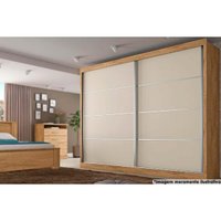 Guarda Roupa Casal Verona Plus 2 Ptas e 4 Gavs - Flex Amêndoa-Peroba/Off White - Europa