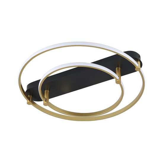 Plafon Skylight Listo 3106S Led Bivolt Preto/Dourado