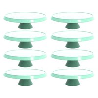 8 Bases Porta Bolos Verde Menta 30cm com Pé Bubble Crippa Su