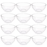 12 Tigelas Saladeiras Grandes Redondas 3,1L Transparente Servir Salada Sobremesa Crippa Travessa