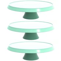 Kit 3 Bases Porta Bolos Verde Menta 30cm com Pé Bubble Supor