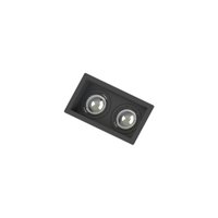 Spot Embutir Recuado Save Energy 2 Lâmpadas MR11 GU10 Bivolt Preto