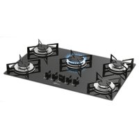 Cooktop A Gás Fischer 5Q Com 5 Bocas Preto