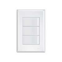 Interruptor Simples Triplo Fame Evidence Com Placa 4X2 Branca