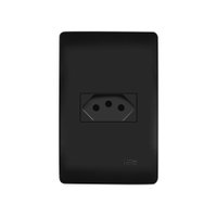 Tomada Fame Habitat Black 2P+T 20A com Placa 4x2 Preta