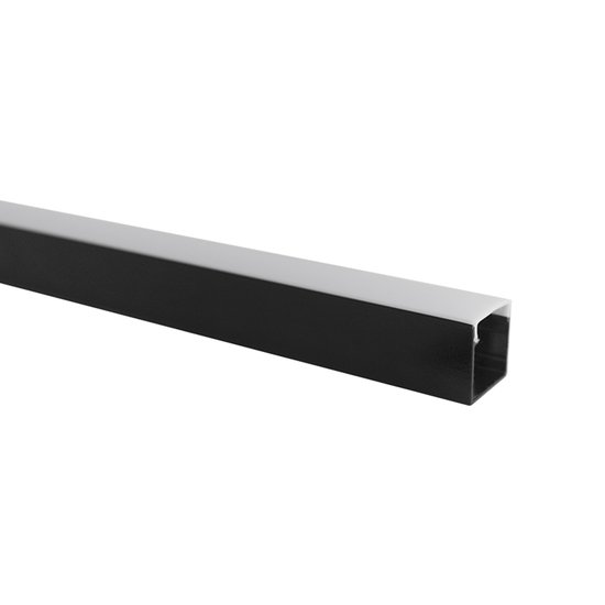 Perfil de Sobrepor para Fita Led Blumenau Line Easy 23mm com 2 metros Preto Fosco