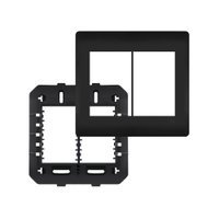 Placa Com Suporte Fame Habitat Black 4X4 Para 6 Módulos Horizontais Preta