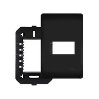 Placa com Suporte Fame Habitat Black 4x2 para Módulo Horizontal Preto