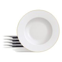 Jogo de Pratos Rasos Tramontina Elisa 6 Peças 28cm em Porcelana com Filete de Ouro  96950089