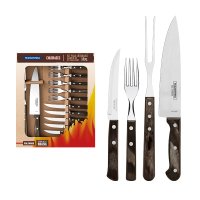 Kit Churrasco 14 Peças Tramontina Churrasco 21199989 Marrom  21199989
