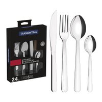 Jogo de Talheres 24 Peças Tramontina Malibu 23798046 Inox INOX 23798046