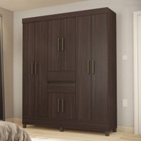 Guarda-Roupa Solteiro Munique 8 Portas 2 Gavetas Café Touch - Demóbile