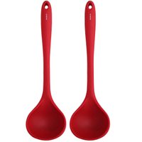 Kit 2 Conchas de Silicone Vermelhas Feijão Sopa Utensílios Cozinha Brinox