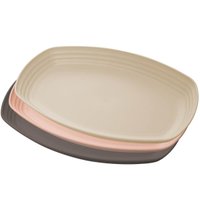 Travessa de Bambu e Plástico Com 29x18x3cm Lines Lyor Sortidas Bandeja Petisqueira Retangular Salgados Frios