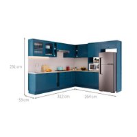 Cozinha Completa Évora 16 PT 3 GV Azul Órion