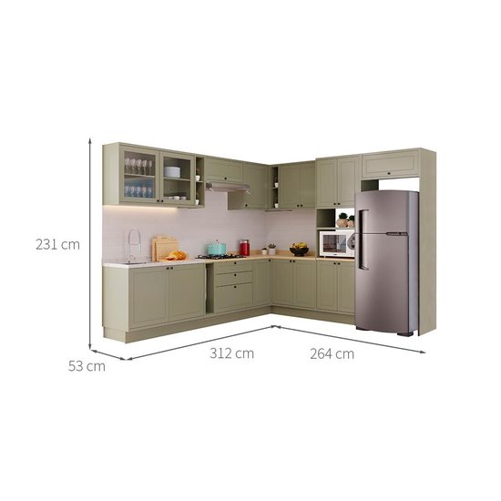 Cozinha Completa Évora 16 PT 3 GV Verde Hill