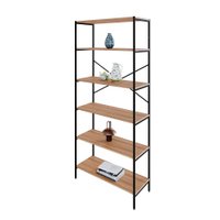 Estante com 6 Prateleiras Tub Mel e Preta 80 cm