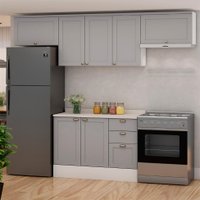 Cozinha Compacta Iluminata 7 PT 3 GV Branco e Fendi