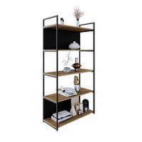 Estante com 3 Prateleiras e 2 Nichos Brooklyn Vermont e Preta 80 cm