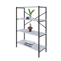 Estante com 4 Prateleiras Tub Branca e Preta 80 cm