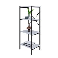 Estante com 4 Prateleiras Tub Branca e Preta 45 cm