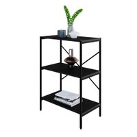 Estante com 3 Prateleiras Tub Preta 60 cm