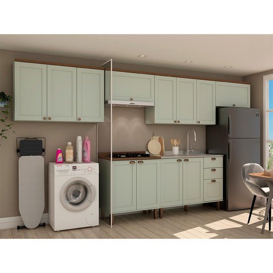 Cozinha Compacta Iluminata 12 PT 3 GV Mint e Ébano