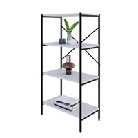 Estante com 4 Prateleiras Tub Branca e Preta 60 cm